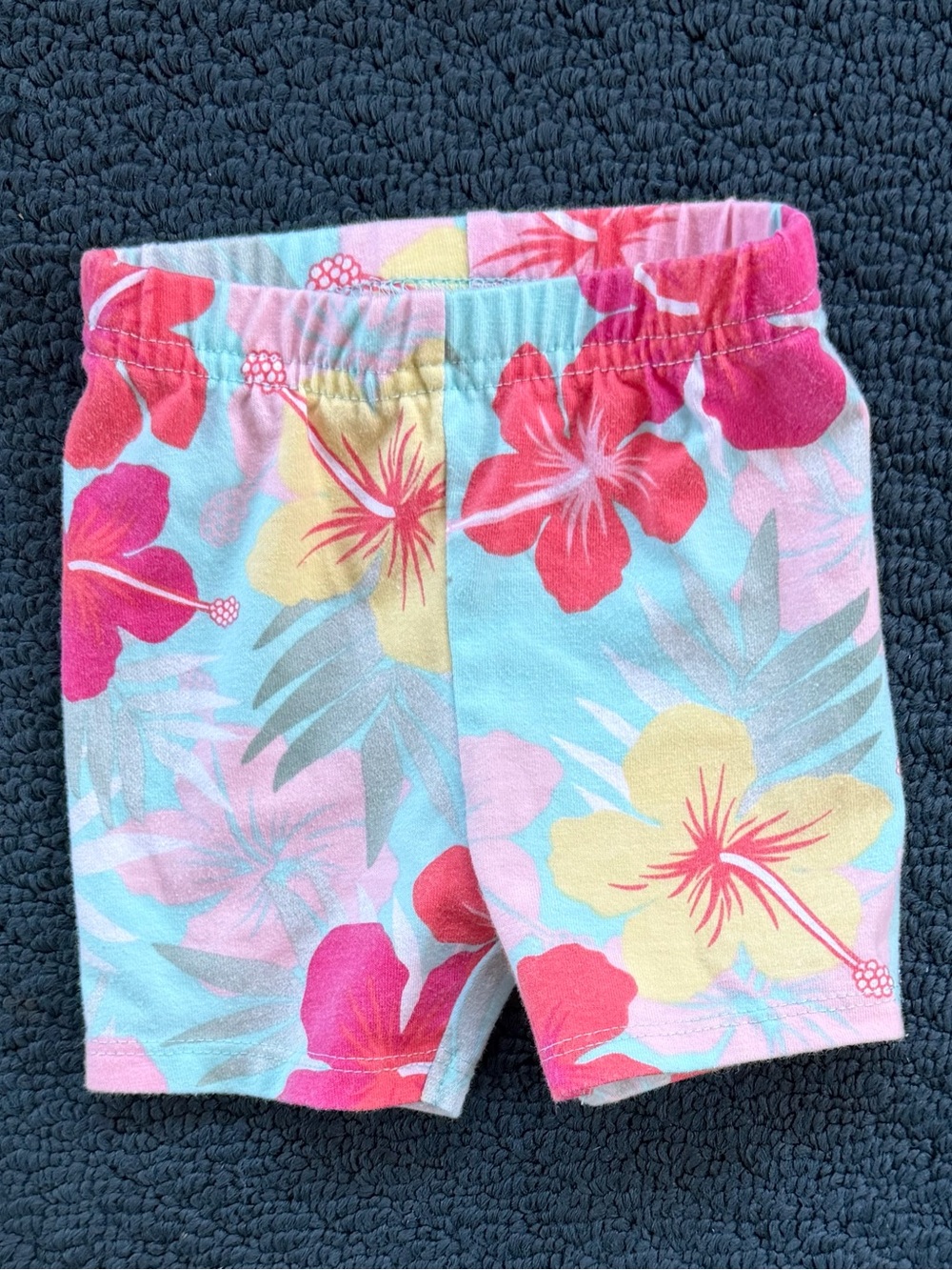 Kids Floral Stretch Shorts - Pink, Yellow & Blue